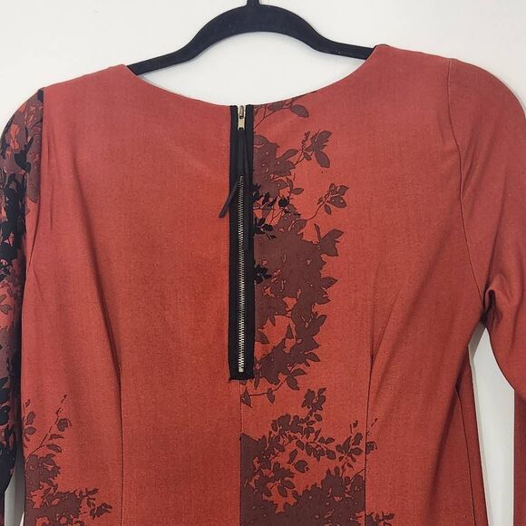 Just Taylor Red and Black Sheath Dress Size 2 Black and Red Print Dress - Picture 5 of 9